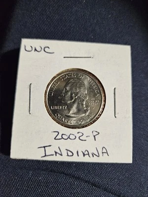2002 P Indiana State Quarter Uncirculated     #2 - Image 1 of 4