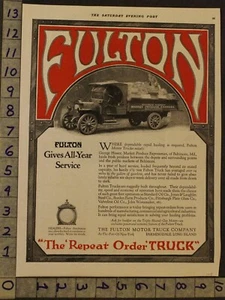 1919 FULTON MOTOR TRUCK FARMINGDALE BALTIMORE HISSEY PRODUCE DELIVERY ADUP25 - Picture 1 of 1