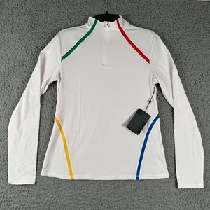 G Fore Golf 1/4 Zip Performance Pullover Womens Size Medium White Geometric NWT - Picture 1 of 10