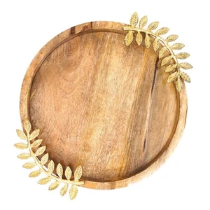 Elevate Entertaining: Premium Mango Wood Round Serving Tray, (30 x 30 x 4 Cm) - Picture 1 of 6