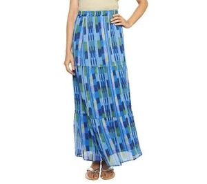 Isaac Mizrahi en vivo! Maxi Falda Ikat Print Talla XXS Azul Nueva Sin Etiquetas QVC $59.50 - Imagen 1 de 1