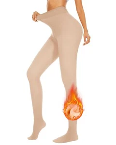 Fleece Lined Tights Women Winter Black Warm Thick Fake Translucent Pantyhose ... - Picture 1 of 6