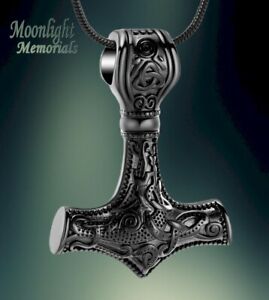 New Hammer Nordic Celtic Cremation Urn Keepsake Ashes Memorial Necklace