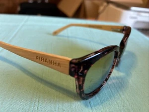 Sunglasses By Piranha, Pink Geometric Plastic Frames W/Bamboo Temples - Picture 1 of 3