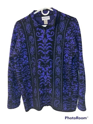 Suéter Cárdigan Vintage Pendleton Lana Virgen Cremallera Paisley Bordado Casa de Campo Foto 1 de 4