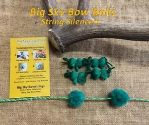 Big Sky Bow Balls Bow String Silencers - Green (Double Set) FREE SHIPPING - Picture 1 of 2