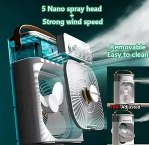 Portable Mini Air Cooler Fan 3 in 1 Ice Cold Cooling Air Conditioner Humidifier - Picture 1 of 7
