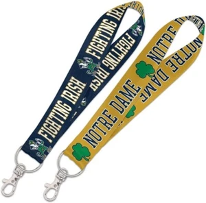 Notre Dame Fighting Irish 2 Sided 1" Wristlet Lanyard Keychain Lobster Claw - Picture 1 of 1