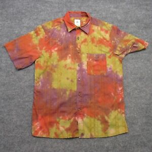 VTG Territory Ahead Button Shirt Mens Medium Multicolor Short Sleeve Embroidered