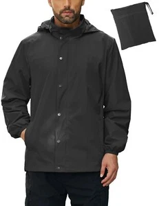 Mens Windbreaker Jackets Lightweight Rain Jacket with Hood Waterproof Fishing... - Picture 1 of 6