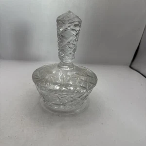PLATO DE CARAMELO CUBIERTO DE CRISTAL PESADO VINTAGE CON TAPA FINAL ALTA - Imagen 1 de 5