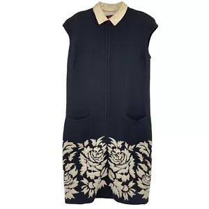 Vintage Valentino Night Amen Wardy Dress Black Sequins Beaded Pockets Zipper 10 - Picture 1 of 12