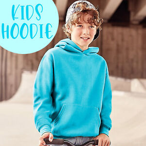 Russell Kids Hoodie Boys Hooded Sweatshirt Kangaroo Pocket School Blue Jumper PE