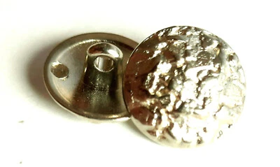 Cappotto Bottone Metallo Argento Opaco Pepita Struttura Bouton Bottone Botón ... - Immagine 1 di 2