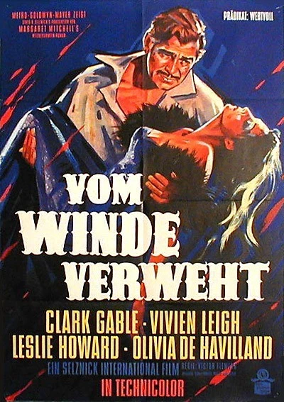 Clark Gable in VOM WINDE VERWEHT Originalplakat WA von 1962 - Bild 1 von 1
