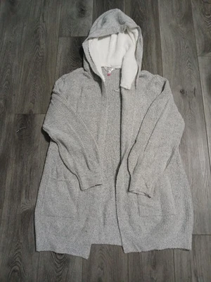 No Boundaries Grey  Long Sleeve Open  Front Cardigan With Sherpa Hood XXXL - Image 1 of 3