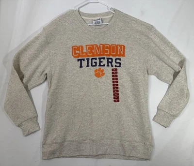 全新带标签 Champion Clemson Tigers NCAA 圆领毛衣男式 XL 灰色 — 第 1/4 张图片