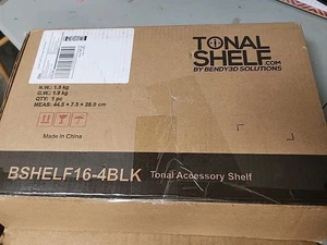 16 Inch Tonal Accessory Floating Shelf Black - With 4 Brackets/Mounts/Clips - Picture 1 of 3