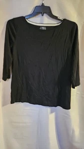 Camiseta para mujer Talbots talla XL negra manga 3/4 - Imagen 1 de 4