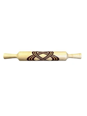 Celtic Knot Rolling Pin Handmade Wooden Inlay Design - Image 1 of 4