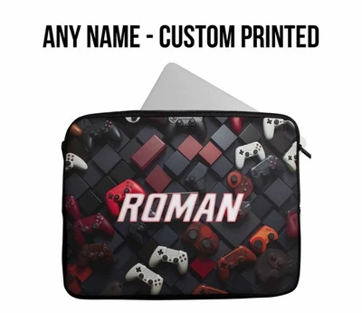 Personalised Gaming Design Laptop Case Any Name Sleeve Tablet Bag Great 15 - Image 1 of 4
