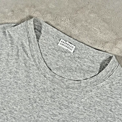 Camiseta Brunello Cucinelli Cuello Redondo Hombre Talla 56 (2XL) Gris Algodón Hecha en Italia Foto 1 de 4