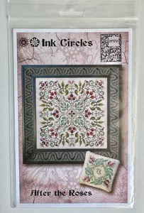 INK CIRCLES After the Roses Counted Cross Stitch Pattern & Pillow - Picture 1 of 2