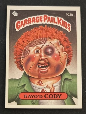1986 Topps Garbage Pail Kids GPK Series 3 Kayo’d Cody One Star Back #102b VG O/C - Image 1 of 4