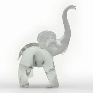 Vtg 8" Vintage Murano Art Glass Trunk Up Elephant Sculpture by Lucio Zanetti - Picture 1 of 8