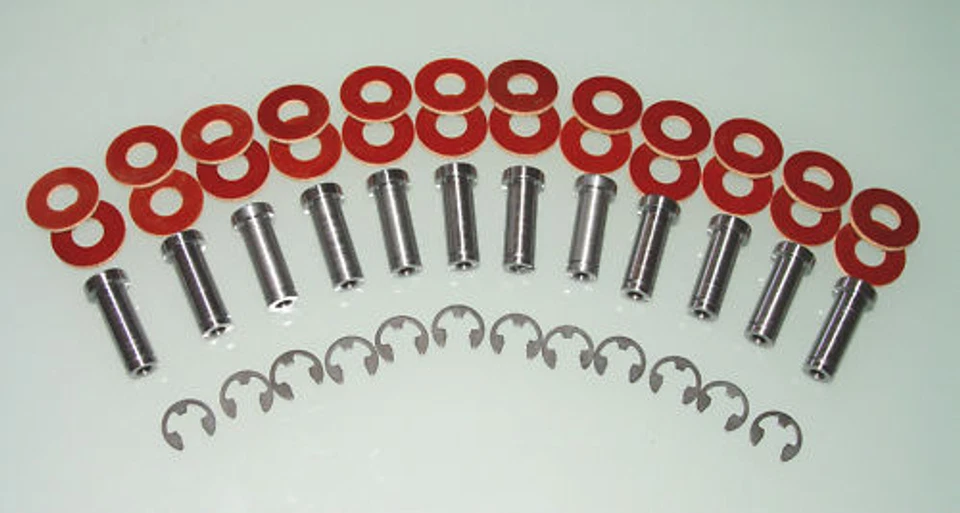 12 Tattoo Machine T-Top Coil Cores Set with BLACK Phenolic Coil Core Washers 1" - Image 1 of 1