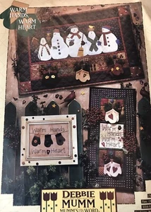 3 WARM HANDS WARM HEART SNOWMAN Quilt Christmas Wallhanging & MITTENS Pattern - Picture 1 of 5