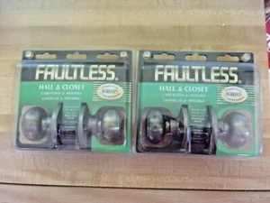 2 Faultless Hall & Closet Model TG830 Antique Brass Finish Door Knob Sets - New - Picture 1 of 3