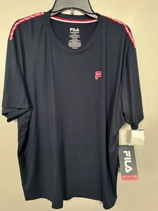 🔥 FILA Men's T-SHIRT COLOR NAVY STYLE #FM7724 410 EXTRA LARGE NWT $30 - Picture 1 of 14