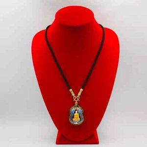 Necklace Phra LP Ruay Pendant Gold Micron Plated Case Thai Buddha Amulet - Picture 1 of 3