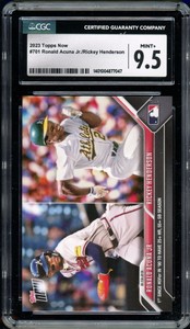 Ronald Acuna Jr. / Rickey Henderson - 2023 TOPPS NOW Card 701 CGC 9.5 Mint