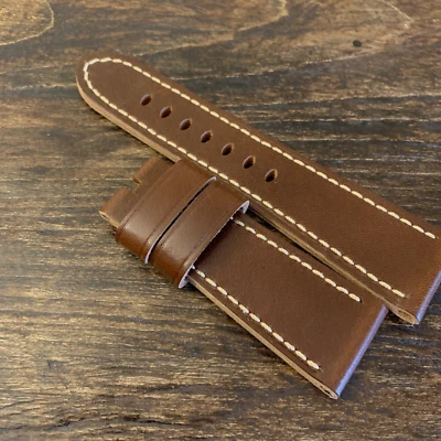 Correa de reloj Officine Panerai mate marrón oscuro becerro 26 x 22 125/75 Italia GENUINA Foto 1 de 4