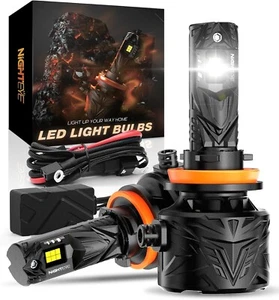 NIGHTEYE H11 LED Headlight Bulbs 50000LM 6500K Canbus Plug & Play 2-Pack - Picture 1 of 7