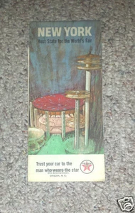 NY WORLDS FAIR 1964 Map NY state and Fair Grounds TEXACO  - Picture 1 of 6