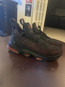 Size 7 - Nike Lebron 16 Black-University Red - a02588002 - Picture 1 of 3