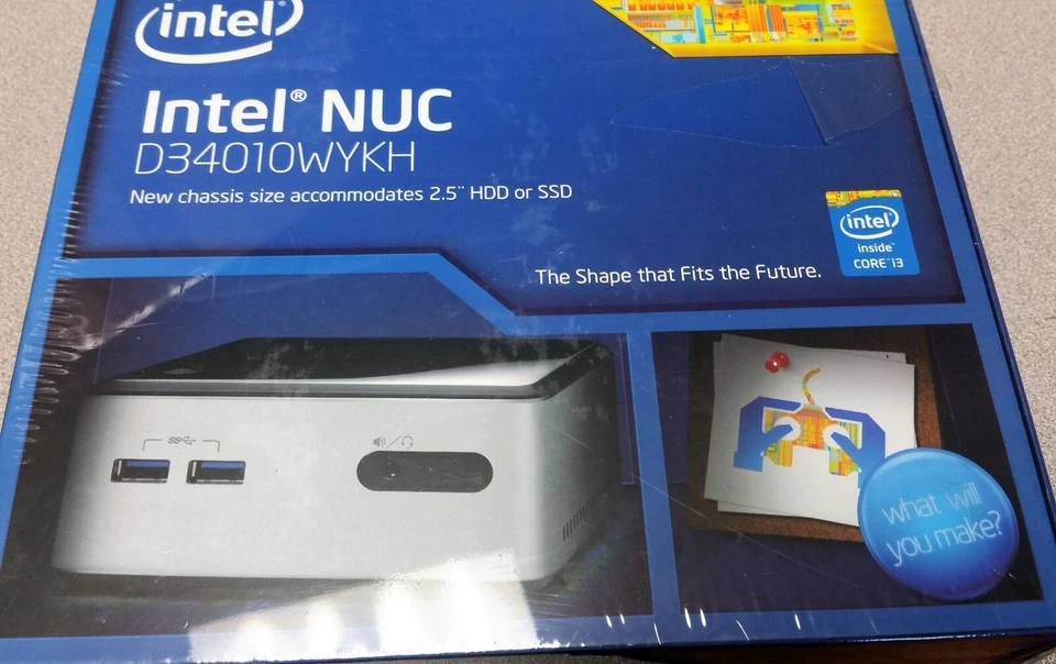 Intel Nuc Kit d3401wykh BOXD34010WYKH1 Chassis i3  processor 4th Gen - Image 1 of 3