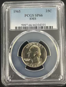 UNITED STATES 1965 PCGS SP66 SMS WASHINGTON CLAD QUARTER - Picture 1 of 2