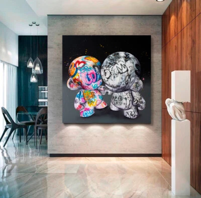 URBAN ART WALL PRINT STRETCHED CANVAS PRINTS  ABSTRACT GRAFFITI LOVE DECOR - image 1 of 3