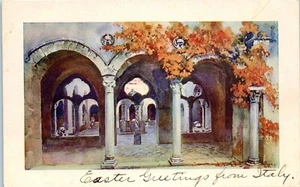Villa Cimbrone Cloister, Ravello, Italy Postcard c1932 - Picture 1 of 2