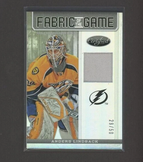 2012-13 Certified Fabric of the Game Jersey Mirror Hot Box Anders Lindback /50 - Image 1 of 1