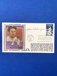 CHARLIE GEHRINGER HOF SIGNED 50TH ANNIVERSARY FDC DT TIGERS AL BATTING CHAMP PSA - Picture 1 of 4