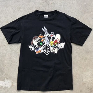 Camiseta de colección de Warner Bros Looney Tunes mediana negra ropa 1991 años 90 - Imagen 1 de 9