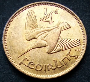 Ireland 1949 | Irish 1/4d | Farthing | Woodcock | KM.9 | UNC - Picture 1 of 2