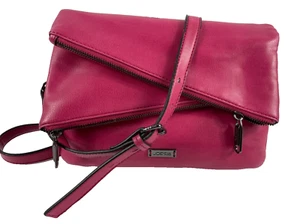 Bolso bandolera plegable con cremallera de cuero sintético rosa Joe's - Imagen 1 de 17