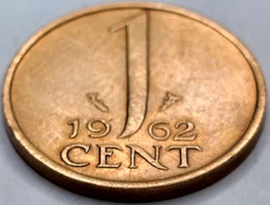 1962 Netherlands 1 Cent KM# 180 US SELLER COMBINE SHIPPING - Picture 1 of 2