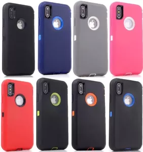 Lot 6-Pack Protective Defender Case for Apple iPhone 14 Pro 13 12 6s 7 8 Plus XR - Picture 1 of 44